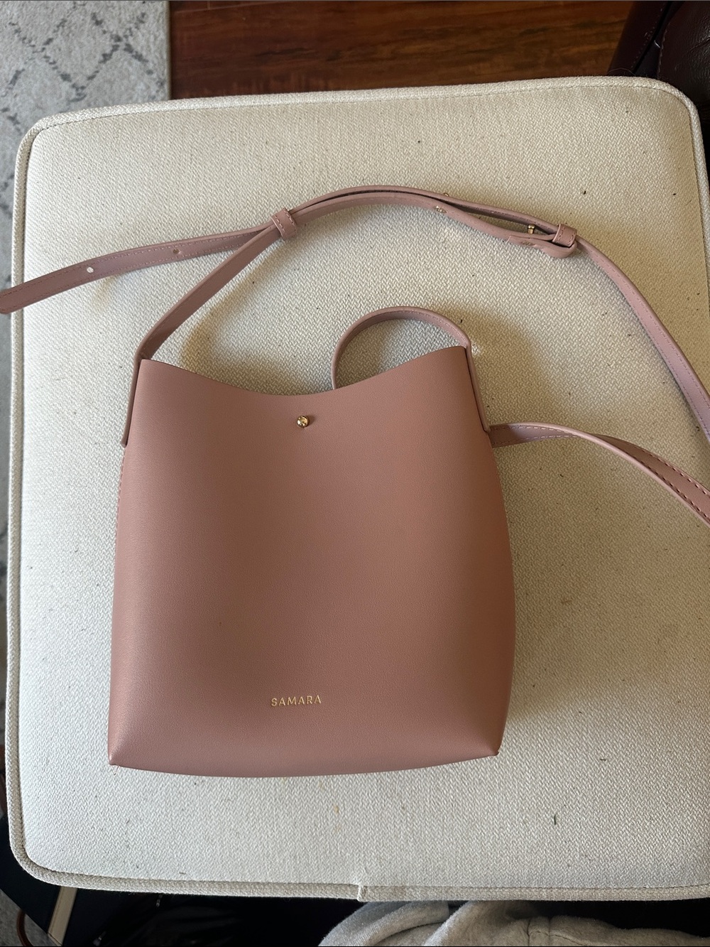 Samara Blush Pink Crossbody Bucket Bag